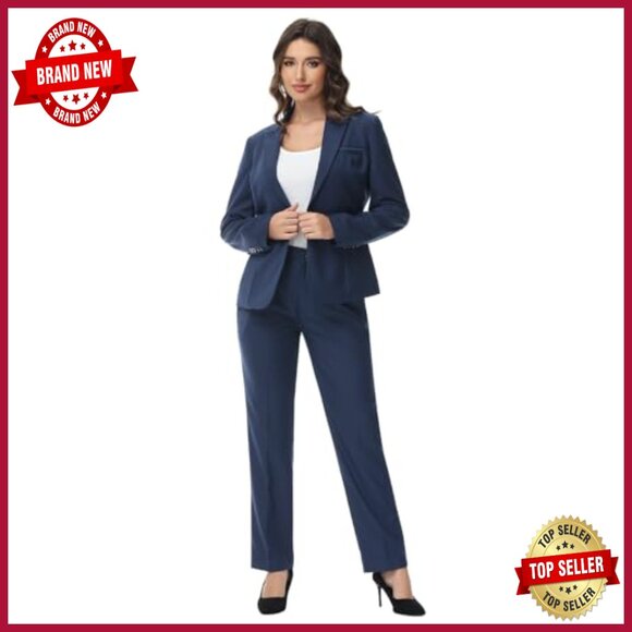 Women's Business Suit Set Blazer Pants Office Professional Attire - Picture 4 of 7